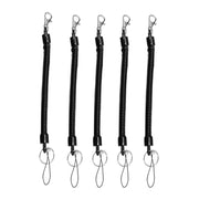 5pcs Spring Key Rope Plastic Keychain Environmentally Friendly Elastic Chain(Black)