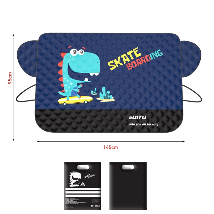 SUITU ST-3950 Automobile Thickening Sun Shield Car Snow Block Coat, Style: Dinosaur