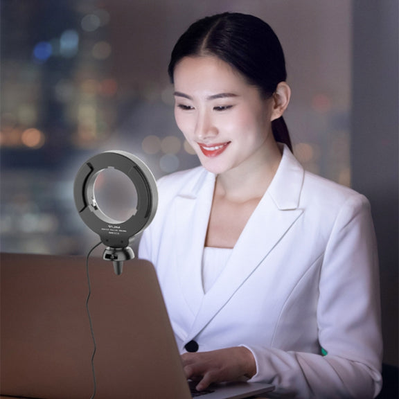 YRing48 4-Inch 48LEDs Laptop Camera Video Conference Live Beauty Ring Fill Light, Spec: Clip Set