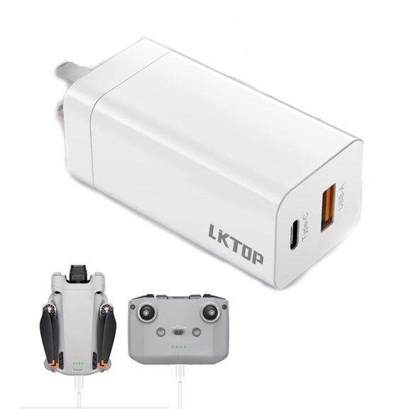 For DJI Mavic Series LKTOP 65W GaN Charger AC Adapter with USB-C and USB-A Port US Plug