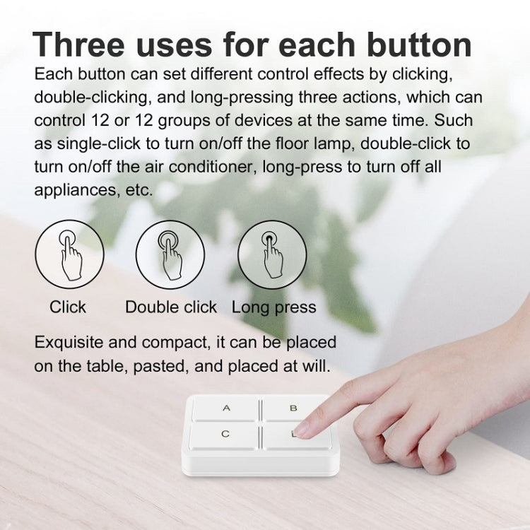 Zigbee Tuya 4-key Situational Remote Control Smart Switch(YSB34)