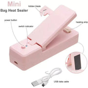 USB Charging Mini Magnetic Sealing Machine Portable Sealing Clip Food Moisture-proof Sealer(White)