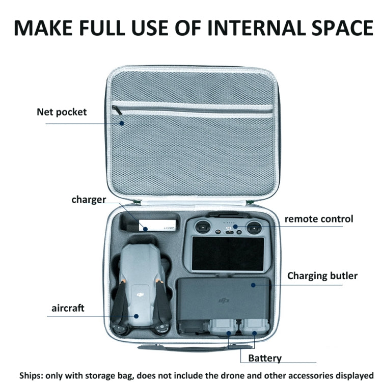For DJI MAVIC AIR 3 LKTOP Carrying Case Water-resistant Shoulder Bag Handbag, Spec: PU Material