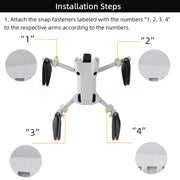 For DJI Mini 4 Pro Drone BRDRC Landing Gear Increased Height Leg(Gray)