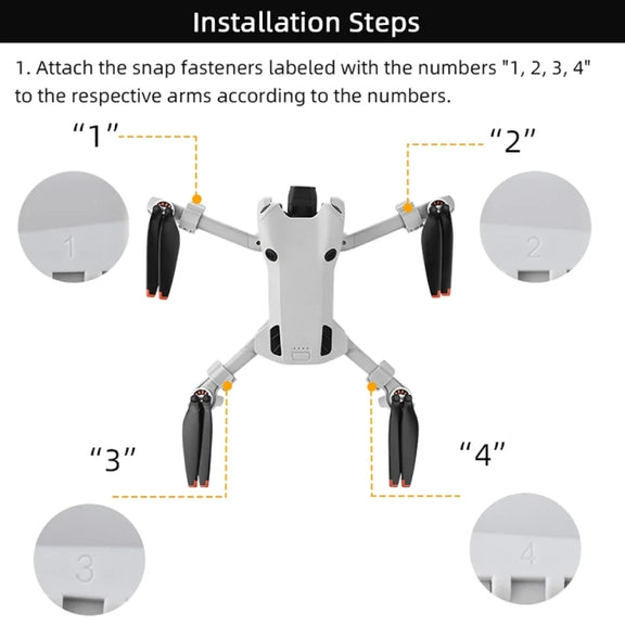 For DJI Mini 4 Pro Drone BRDRC Landing Gear Increased Height Leg(Gray)