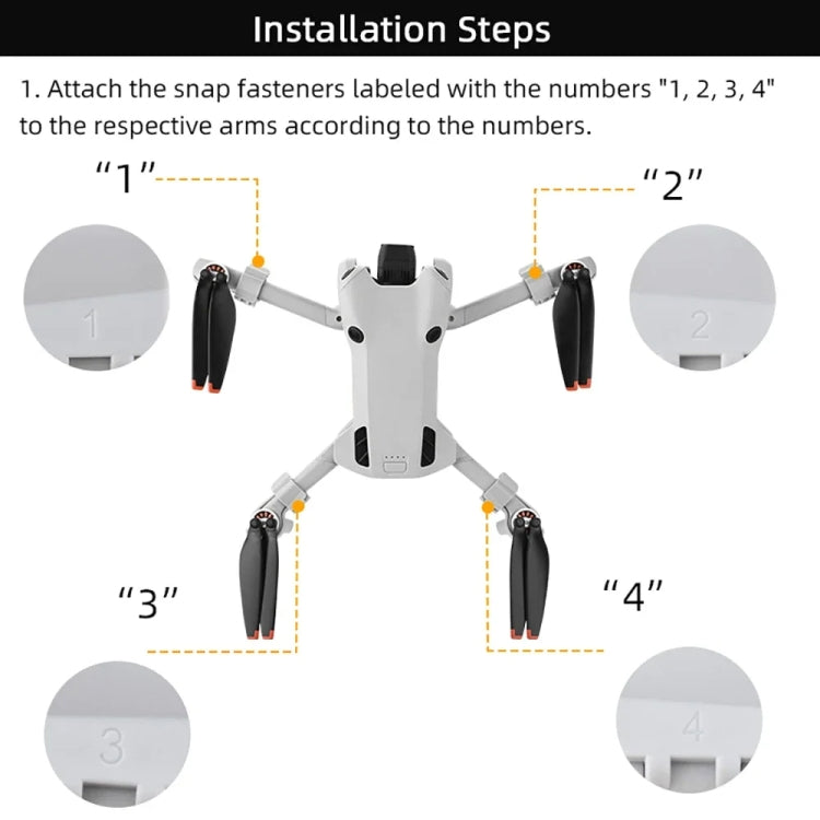 For DJI Mini 4 Pro Drone BRDRC Landing Gear Increased Height Leg(Gray)