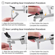 For DJI Mini 4 Pro Drone BRDRC Landing Gear Increased Height Leg(Gray)