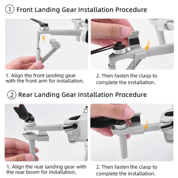 For DJI Mini 4 Pro Drone BRDRC Landing Gear Increased Height Leg(Gray)
