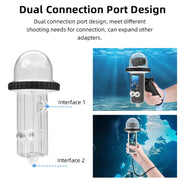 For DJI Osmo Pocket 3 BRDRC 40m Depth Water-resistant Case Diving Housing Cover(Black Handle)
