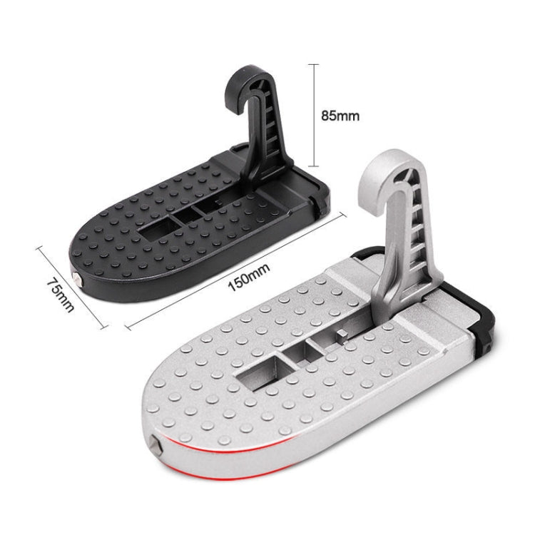 Car Hook Door Foldable Foot Pedal with Safety Hammer(Black)