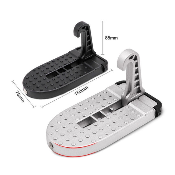 Car Hook Door Foldable Foot Pedal with Safety Hammer(Black)