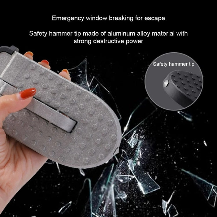 Car Hook Door Foldable Foot Pedal with Safety Hammer(Black)