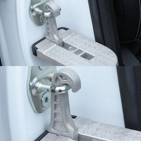 Car Hook Door Foldable Foot Pedal with Safety Hammer(Black)