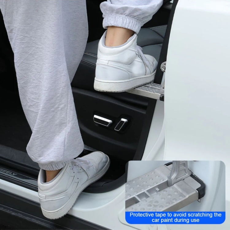 Car Hook Door Foldable Foot Pedal with Safety Hammer(Silver)