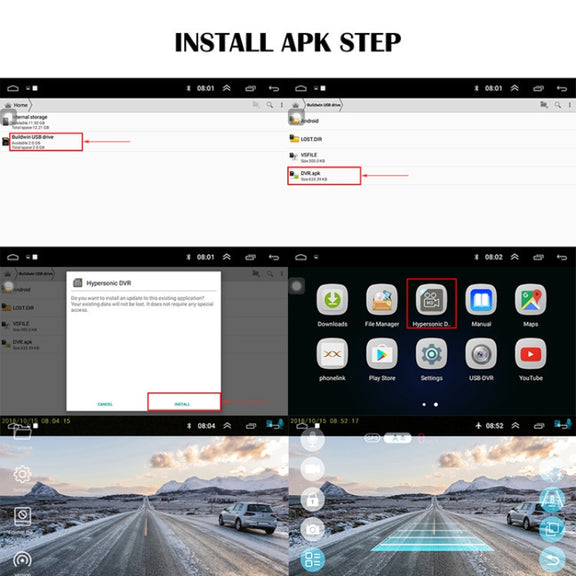 720P High Definition Android Navigation Car Recorder USB Connection ADAS Driving Alert System Logger, Version: 32G