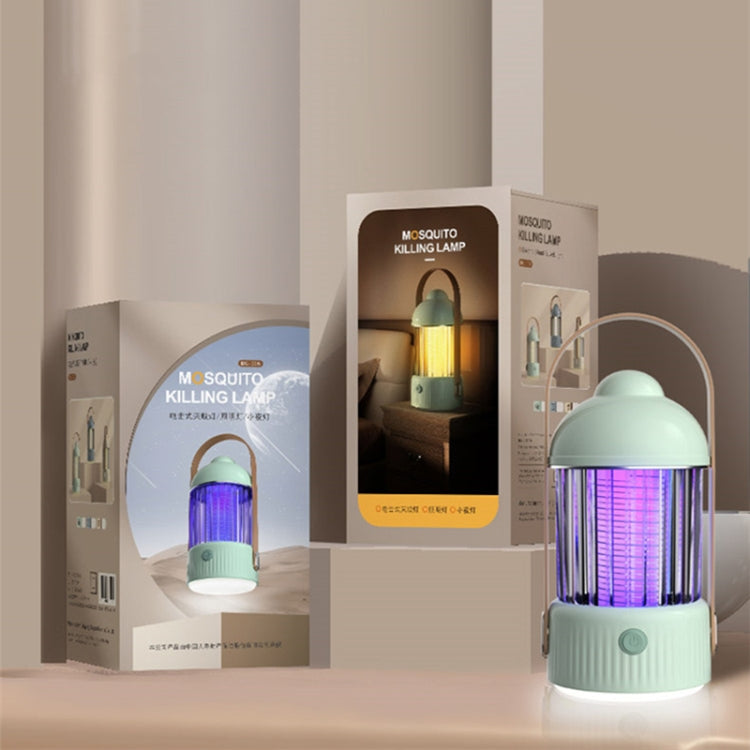 Electric Shock Type Home Night Light Mosquito Killer Outdoor Camping Lamp, Spec: 4000 mAh(Green)