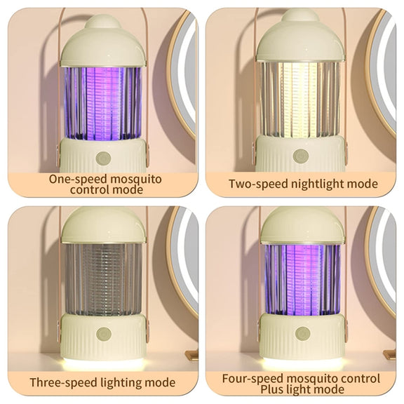 Electric Shock Type Home Night Light Mosquito Killer Outdoor Camping Lamp, Spec: 4000 mAh(Yellow)
