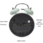 4 inch Early Learning Dual Ring Round Alarm Clock Student Bedside Metal Alarm Bell(Pink)