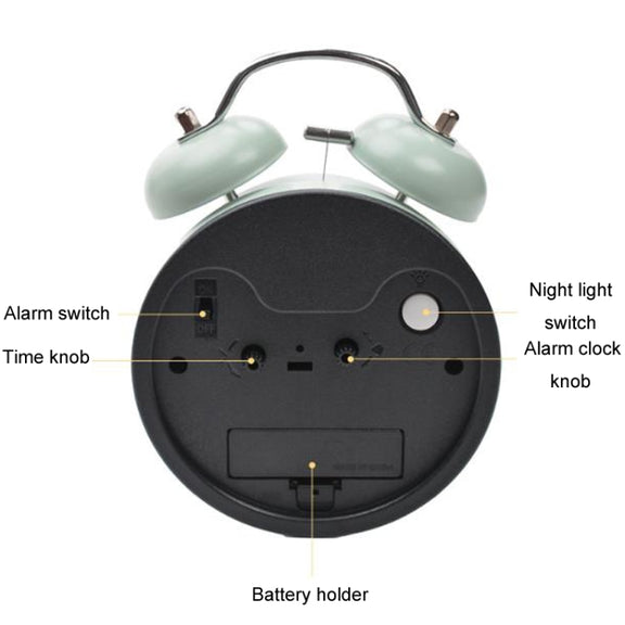 4 inch Early Learning Dual Ring Round Alarm Clock Student Bedside Metal Alarm Bell(Pink)