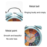 4 inch Early Learning Dual Ring Round Alarm Clock Student Bedside Metal Alarm Bell(White)