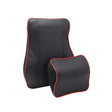 Leather Memory Foam All Season Car Seat Neck Support Cushion Headrest+Waist Pad(Black Red) - Seat Accessories by PMC TechLife | Online Shopping South Africa | PMC TechLife | Buy Now Pay Later Mobicred