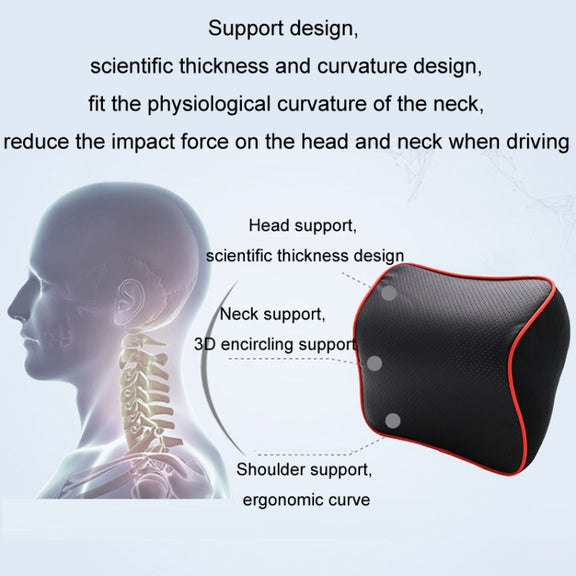 Leather Memory Foam All Season Car Seat Neck Support Cushion Headrest+Waist Pad(Brown)