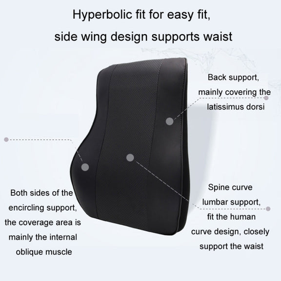 Leather Memory Foam All Season Car Seat Neck Support Cushion Headrest+Waist Pad(Beige)