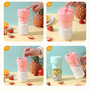 420ml 6 Blades Straw Juice Cup USB Charging Portable Fruit Juicer Smoothie Maker(Green)