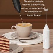 Mini Electric Handheld Milk Frother Cream Stirrer(Black)