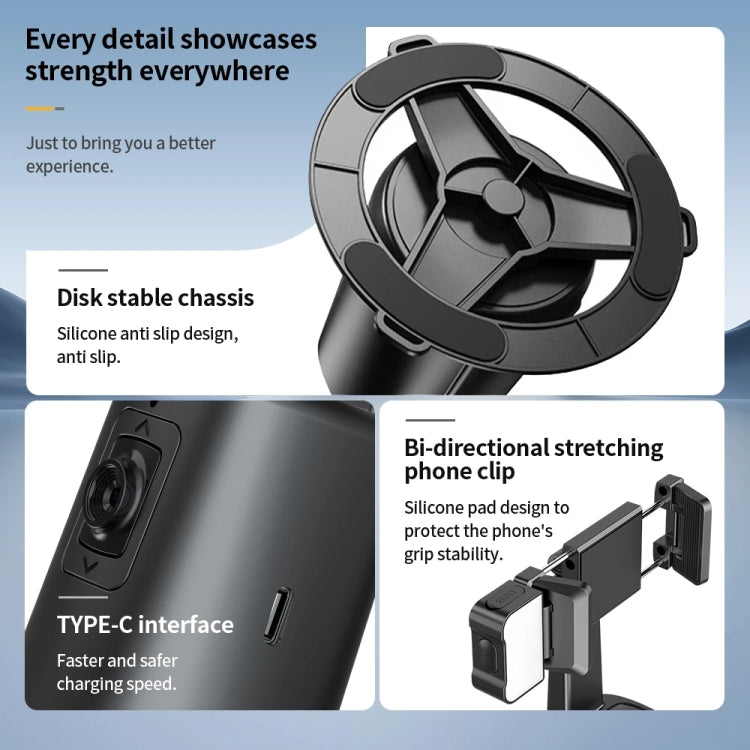 Pixel A200  Auto Tracking Gimbal Stabilizer 360 Degree Rotation Selfie Stick With Fill Light Set 1
