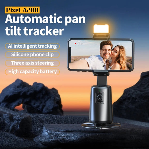 Pixel A200  Auto Tracking Gimbal Stabilizer 360 Degree Rotation Selfie Stick With Fill Light Set 1