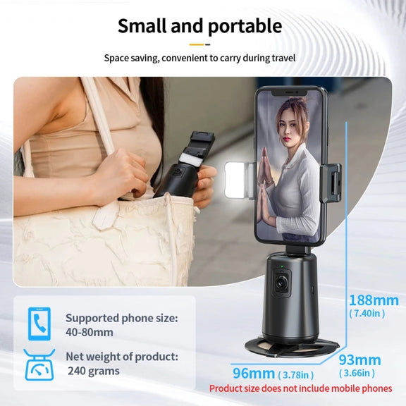Pixel A200  Auto Tracking Gimbal Stabilizer 360 Degree Rotation Selfie Stick With Fill Light Set 1