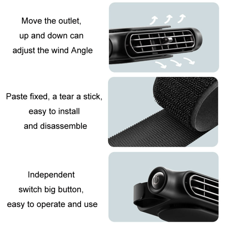 Car Turbine High Wind USB Plug-in Seat Back Fan(CF03 White)