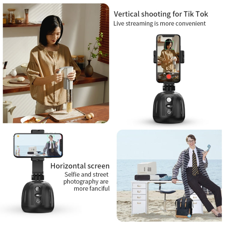 360 Degree Intelligent Follow Live Video Recording Desktop Stabilizer(Black)