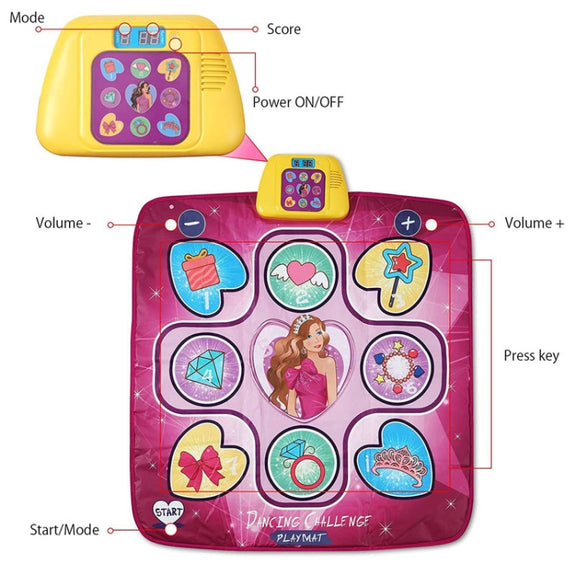 Children Music Dance Mat Electronic Music Dancing Game Pad Music Box Toys(Dinosaur)