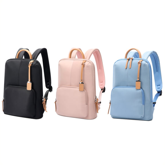 Bopai 62-126521 14-inch Laptop Thin and Light Business Water-resistant Backpack(Pink)