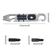 Multifunctional Outdoor Survival and Self-defense Ratchet Crowbar Tool EDC Bottle Opener(Silver)
