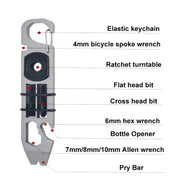 Multifunctional Outdoor Survival and Self-defense Ratchet Crowbar Tool EDC Bottle Opener(Silver)