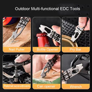 Multifunctional Outdoor Survival and Self-defense Ratchet Crowbar Tool EDC Bottle Opener(Silver)