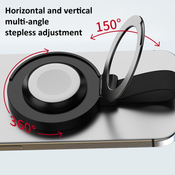 3 In 1 Magnetic Wireless Charger Mobile Phone Ring Holder(Black)
