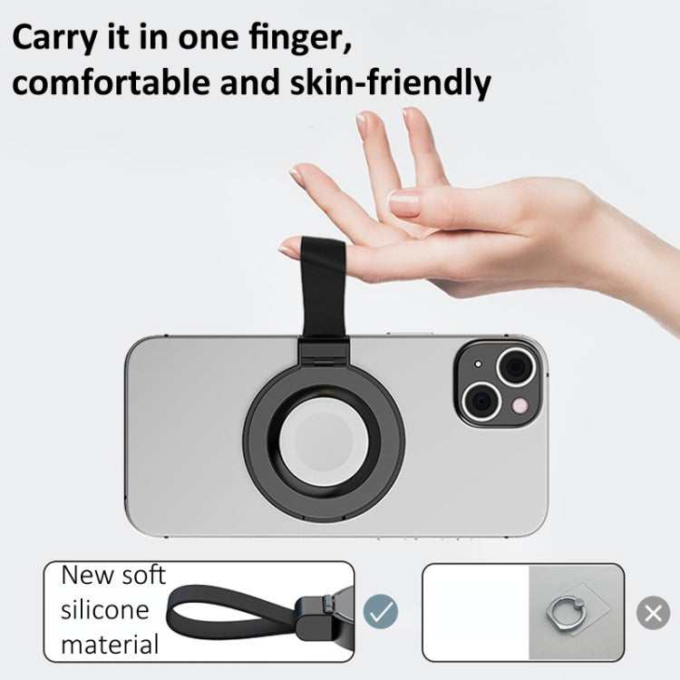 3 In 1 Magnetic Wireless Charger Mobile Phone Ring Holder(Black)