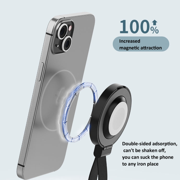 3 In 1 Magnetic Wireless Charger Mobile Phone Ring Holder(Black)