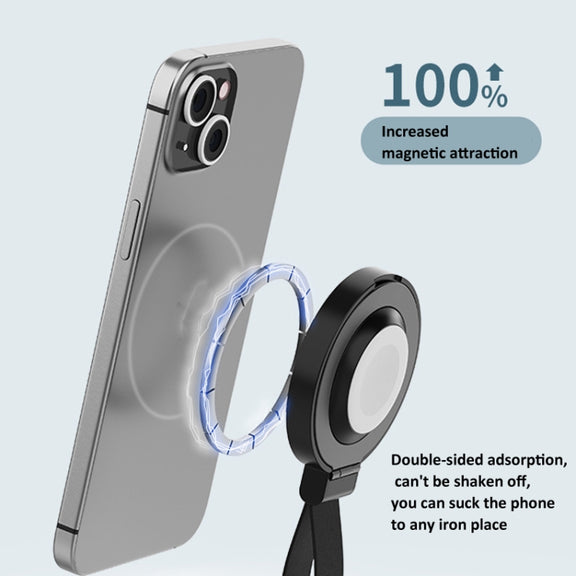 3 In 1 Magnetic Wireless Charger Mobile Phone Ring Holder(Black)