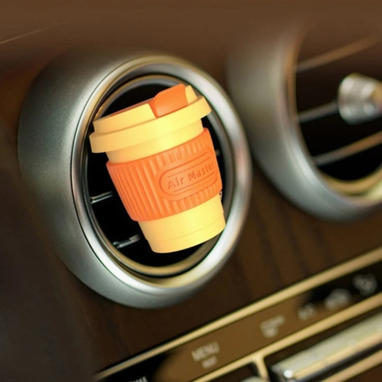 BEN.JACK Coffee Cup Car Perfume Air Conditioner Air Outlet Aromatherapy Ornaments(Light Green+Orange)