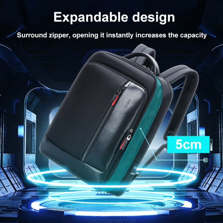 Bopai 751-006641A Large Capacity Anti-theft Water-resistant Laptop Business Backpack(Black)