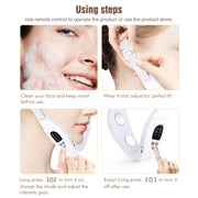 S1 EMS Microcurrent Colored Light Massage Beauty Instrument Remote Face Slimming Device(White)