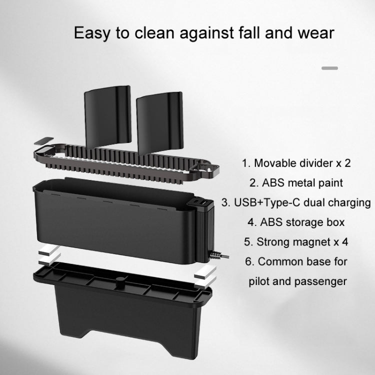 BEN.JACK Multifunctional Car Seat Gap Storage Box(Black)