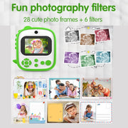 2.4 Inch 1080P HD Instant Printing Camera Children Thermal Printer With 32G TF Card(Blue)