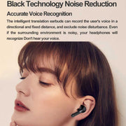Hishell Y113 Smart Voice Translator Earphone Wireless Earbuds Real Time Instant Online 40 Languages Translate Earphone(Black)