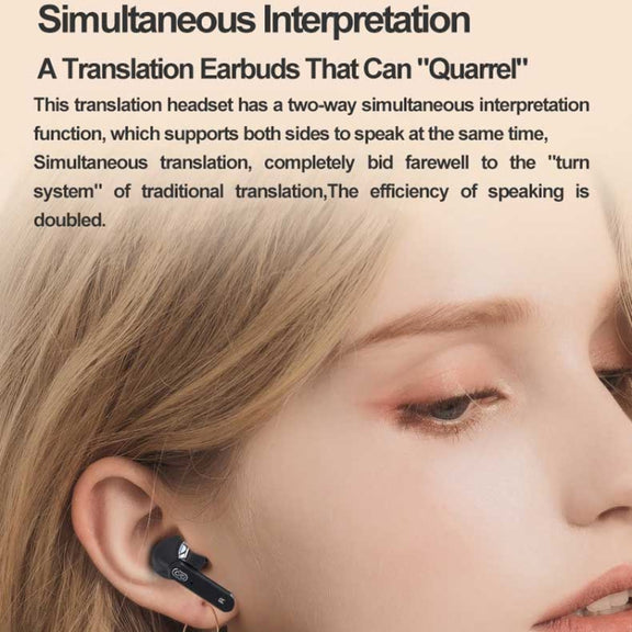 Hishell Y113 Smart Voice Translator Earphone Wireless Earbuds Real Time Instant Online 40 Languages Translate Earphone(White)